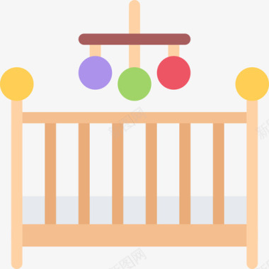 婴儿床儿童学校公寓图标图标