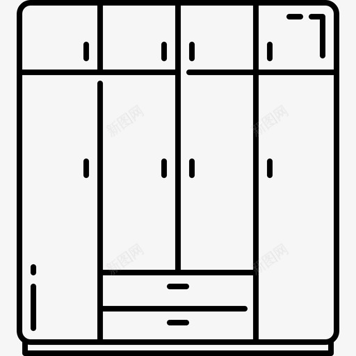 衣柜家具19128px线图标svg_新图网 https://ixintu.com 128px线 家具19 衣柜