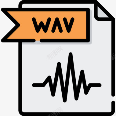 Wav文件文件夹5线性颜色图标图标