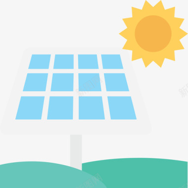 太阳能电池板自然与生态平板图标图标