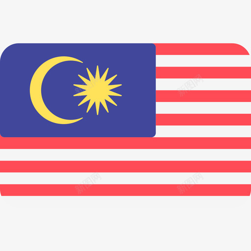 马拉西亚国际国旗6圆形矩形图标svg_新图网 https://ixintu.com 国际国旗6 圆形矩形 马拉西亚