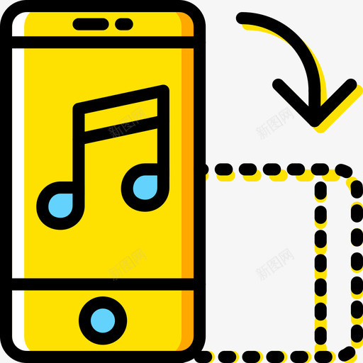 智能手机移动功能黄色图标svg_新图网 https://ixintu.com 智能手机 移动功能 黄色