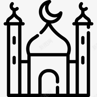 清真寺宗教12直系图标图标