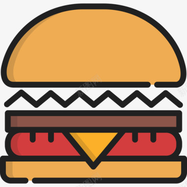 汉堡烧烤2原色图标图标