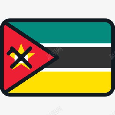 莫桑比克国旗收藏4圆角矩形图标图标