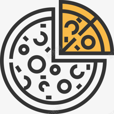 披萨快餐3黄影图标图标