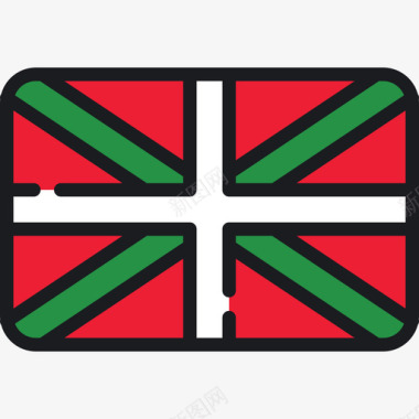 巴斯克乡村旗帜系列4圆形矩形图标图标