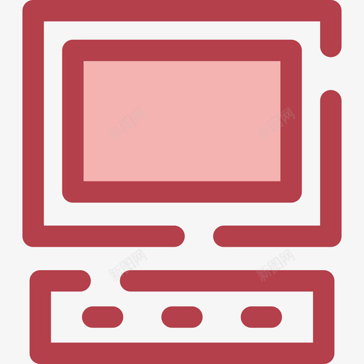 电脑电子14红色图标svg_新图网 https://ixintu.com 电子14 电脑 红色