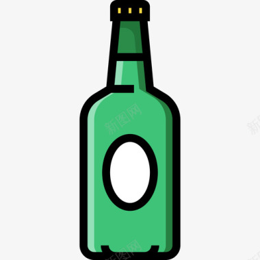 啤酒夏季食品饮料4线性颜色图标图标