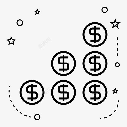 银行业务图表硬币图标svg_新图网 https://ixintu.com 图表 硬币 美元 货币 金融 银行业务