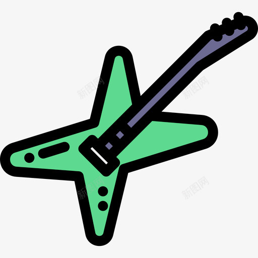 电吉他摇滚乐4线性颜色图标svg_新图网 https://ixintu.com 摇滚乐4 电吉他 线性颜色