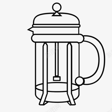 法式冲泡咖啡冲泡咖啡图标图标