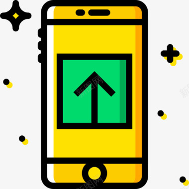 智能手机移动功能黄色图标图标