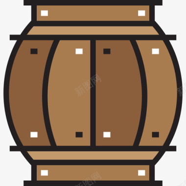 木桶海盗4线性颜色图标图标
