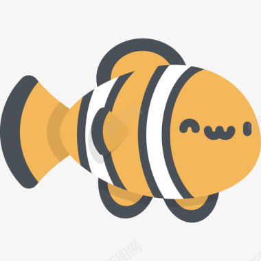 小丑鱼kawaii动物2扁平图标图标