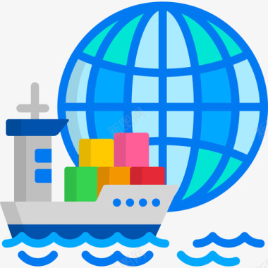 船全球物流3扁平图标图标