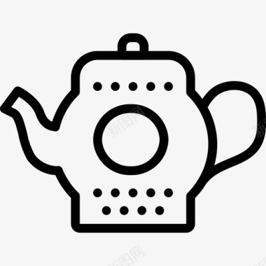 茶壶厨具3件线状图标图标