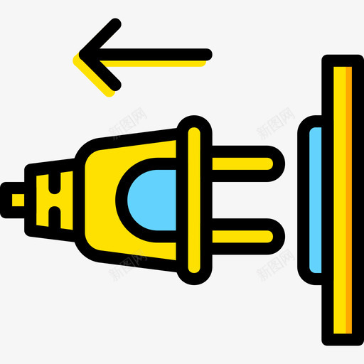 插头连接器电缆4黄色图标svg_新图网 https://ixintu.com 插头 连接器电缆4 黄色