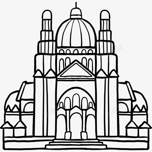 圣心大教堂世界纪念碑2黑色图标svg_新图网 https://ixintu.com 世界纪念碑2 圣心大教堂 黑色