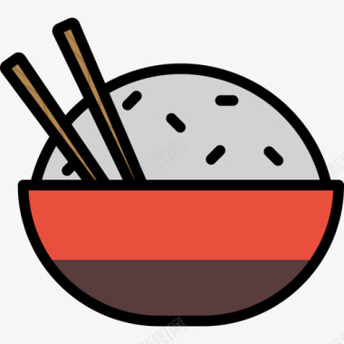 大米食品和饮料16线性颜色图标图标