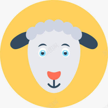 绵羊动物33圆形图标图标