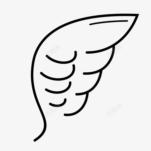 鸟的翅膀刷子羽毛图标svg_新图网 https://ixintu.com 刷子 线 羽毛 鸟的翅膀