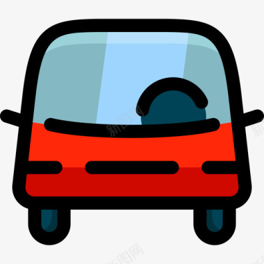 汽车汽车和驾驶线颜色图标图标