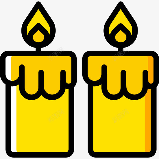 蜡烛浪漫生活方式10黄色图标svg_新图网 https://ixintu.com 浪漫生活方式10 蜡烛 黄色