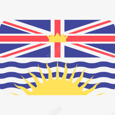 不列颠哥伦比亚省国际旗帜6圆形矩形图标图标