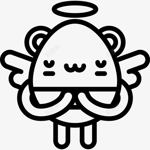 天使表情符号16直线图标svg_新图网 https://ixintu.com 天使 直线 表情符号16