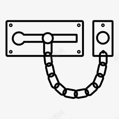 链条门锁防护罩图标图标