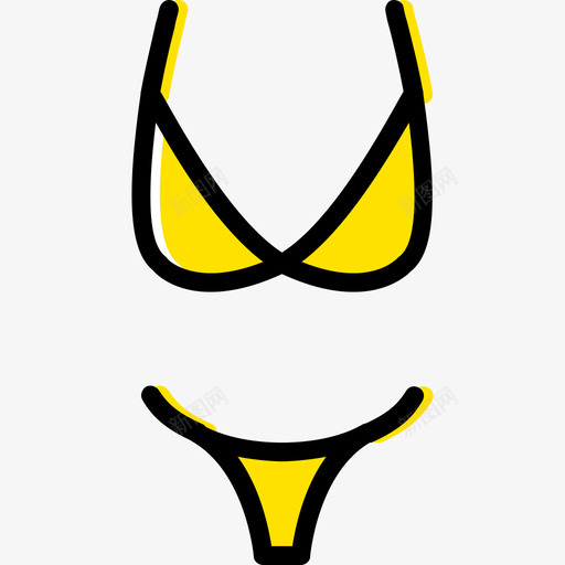 比基尼女装3黄色图标svg_新图网 https://ixintu.com 女装3 比基尼 黄色