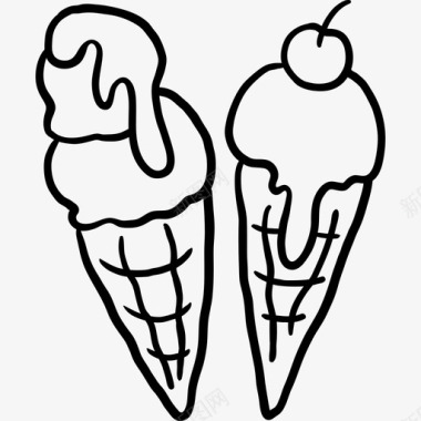 冰淇淋夏季2黑色图标图标