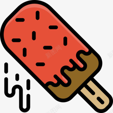 冰淇淋暑假2线性颜色图标图标
