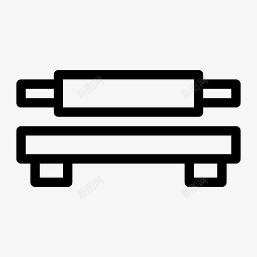 擀面杖擀面团食物图标svg_新图网 https://ixintu.com 厨房 厨房用具线图标 擀面团 擀面杖 食物