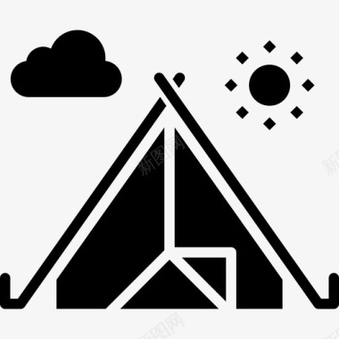 帐篷野营度假图标图标