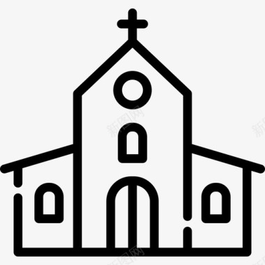 教堂宗教12直系图标图标