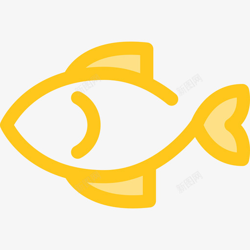 鱼食物和餐厅7黄色图标svg_新图网 https://ixintu.com 食物和餐厅7 鱼 黄色