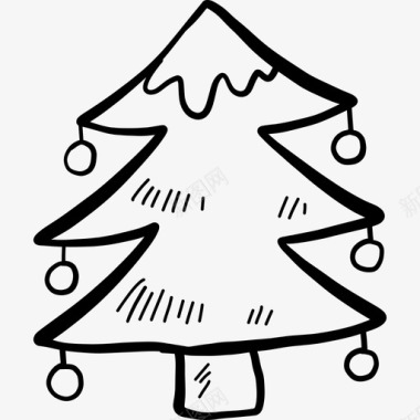 圣诞树圣诞27黑色图标图标