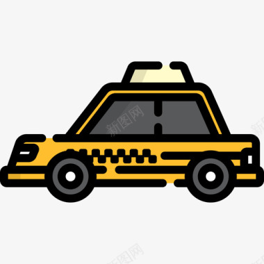 Cab美国4线性颜色图标图标