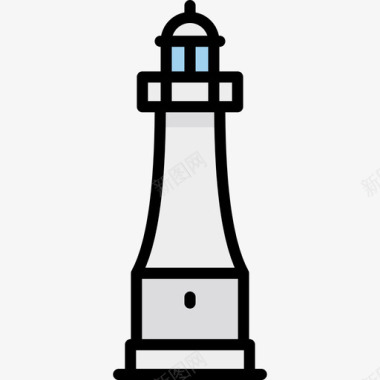 俄罗斯灯塔3线性颜色图标图标