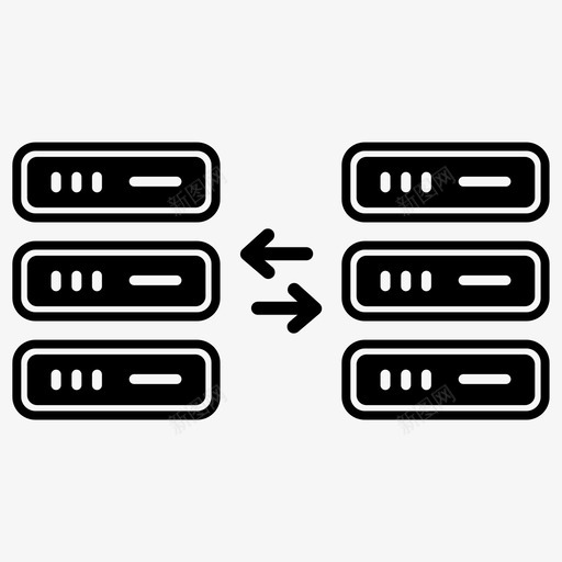 数据库服务器大数据数据交换图标svg_新图网 https://ixintu.com 分布式计算 大数据 大数据黑填充 数据交换 数据库服务器 数据源