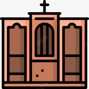 忏悔室第一次圣餐2直线颜色图标图标