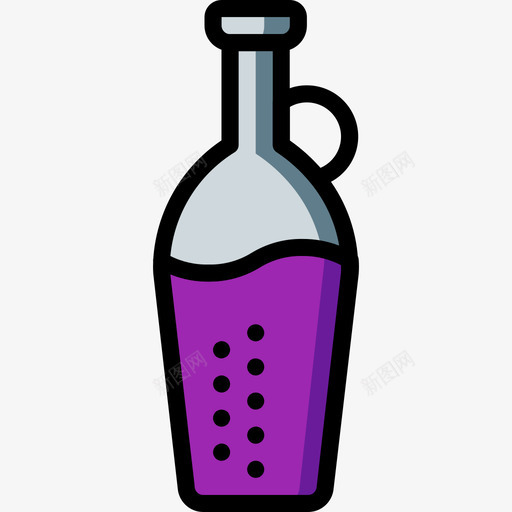 瓶子厨房用品线颜色图标svg_新图网 https://ixintu.com 厨房用品 瓶子 线颜色