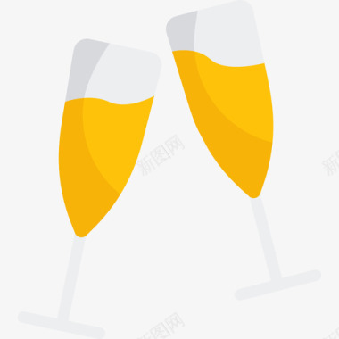 香槟庆祝活动4平淡图标图标
