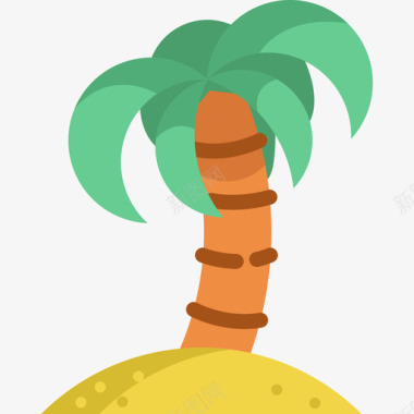 棕榈树冲浪2平坦图标图标