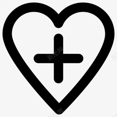 心脏大胆的轮廓医学元素2大胆的圆形图标图标