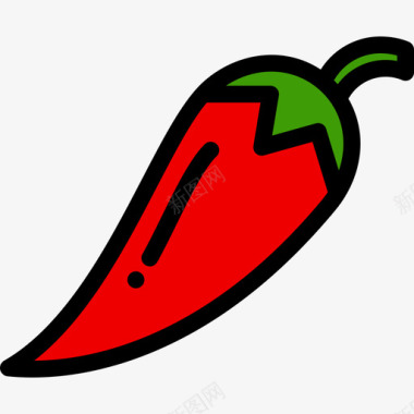 辣椒健康食品8原色图标图标