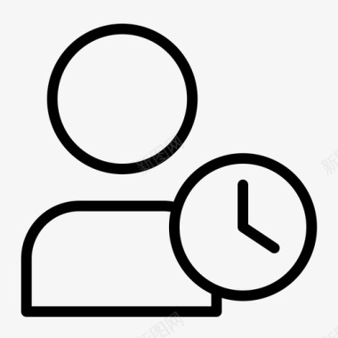 工作时间时钟人员图标图标