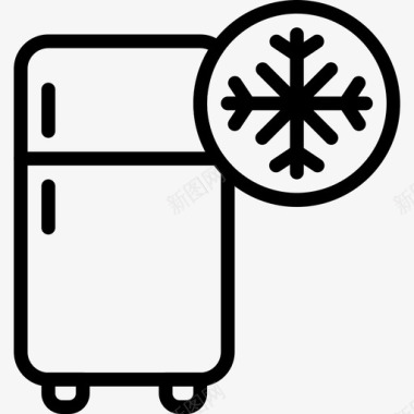 冰箱家用自动化4线性图标图标